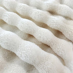 Thick Warm Faux Rabbit Fur Blanket and Soft Plush Throw
