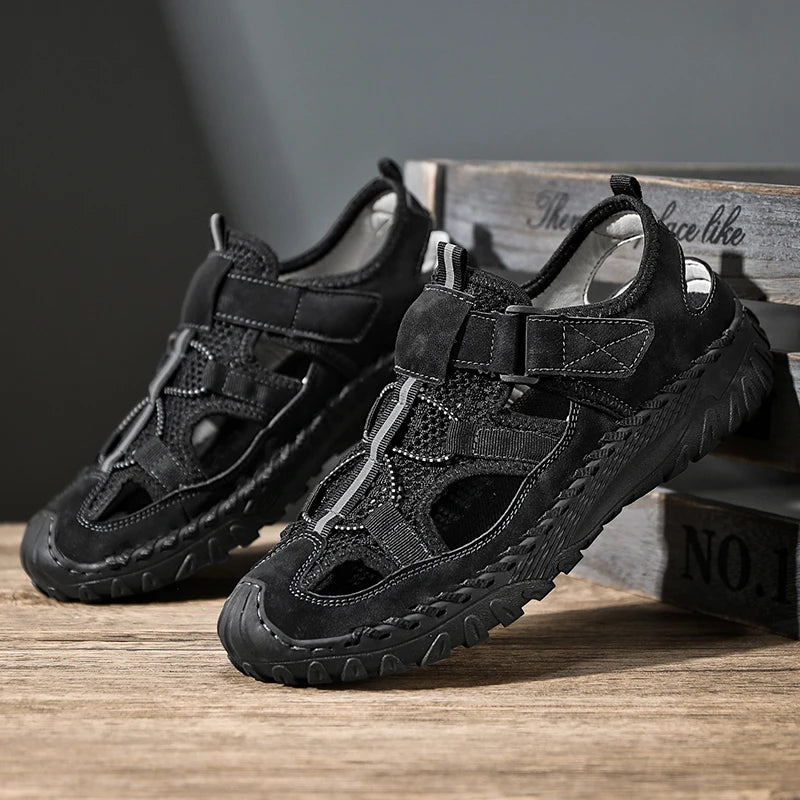 Men's Protective Toe Outdoor Sandals Breathable Mesh Quick Dry