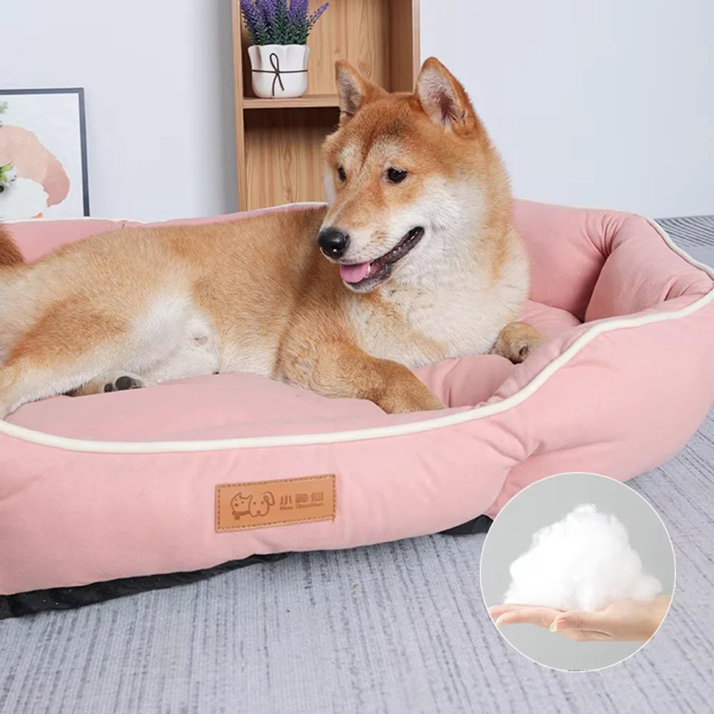 Corduroy Dog Sofa Bed Large Winter Warm Cushion for Cats and Dogs