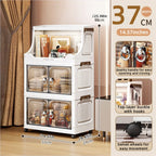 14.6in Foldable PP Plastic Storage Cabinet and Rolling Organizer