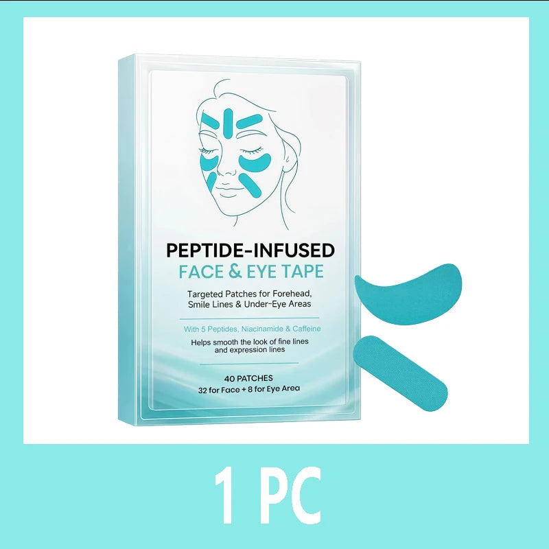 Unisex Peptide-Infused Face & Eye Wrinkle Smoothing Tape Patches