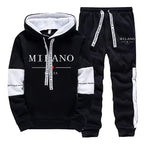 Men's Casual Printed Hoodie and Jogger Pants Tracksuit Set