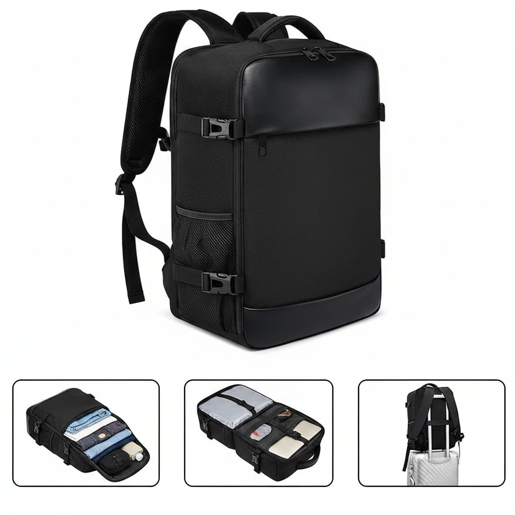 Unisex Business Nylon Multi-Compartment Travel Laptop Backpack BJ855