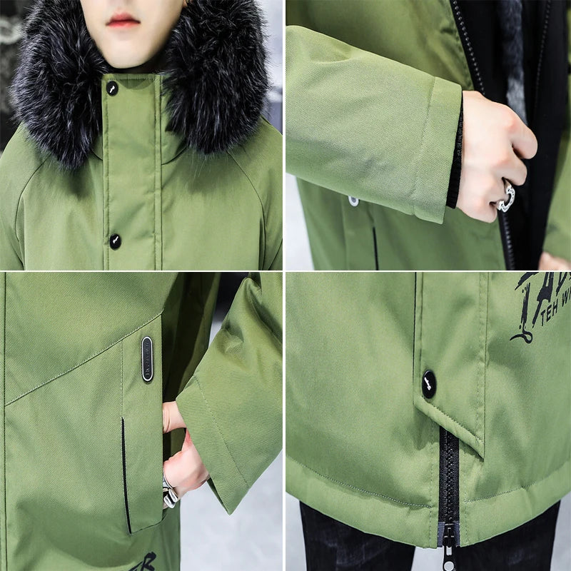 Men's Thick Warm Hooded Winter Parka Coat YA2318