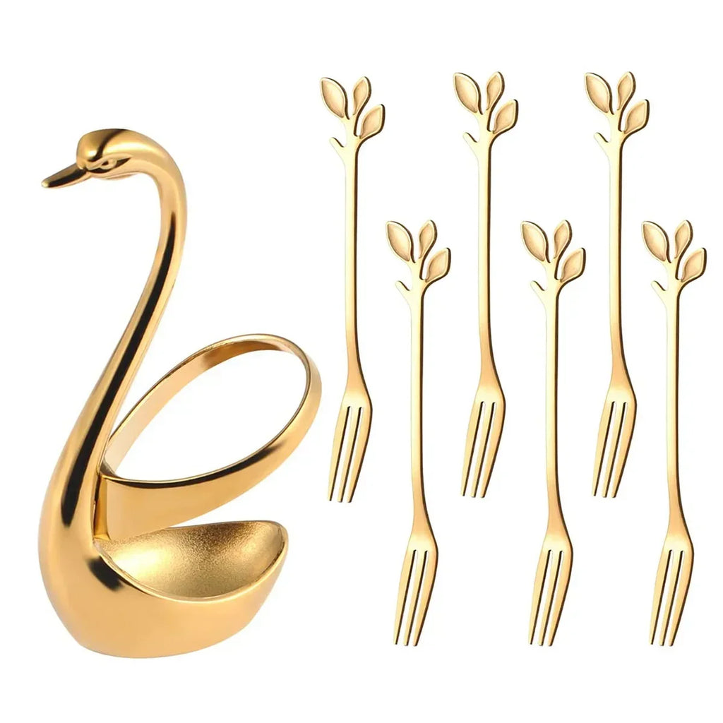 Swan Tableware Holder and Stainless Steel Utensil Stand