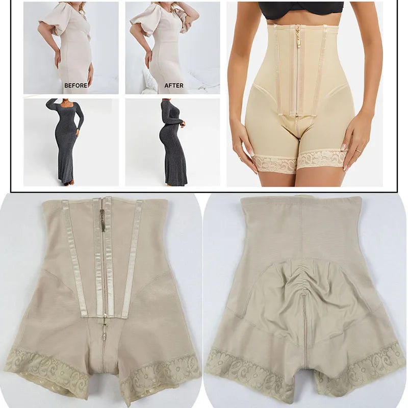 High Waist Butt Enhancer Control Panties with Hook Closure