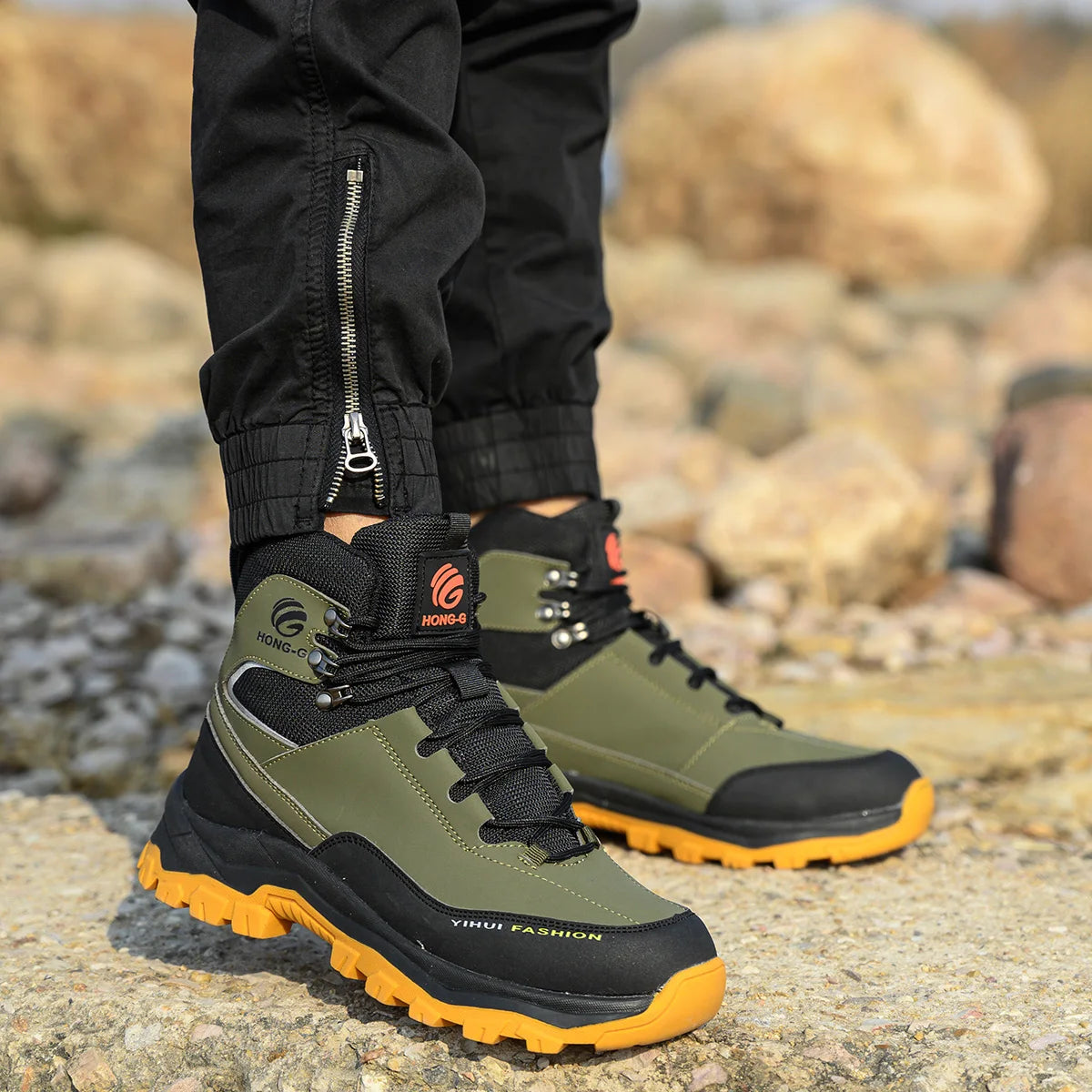 Men's Breathable Steel Toe Anti-Puncture Work Boots