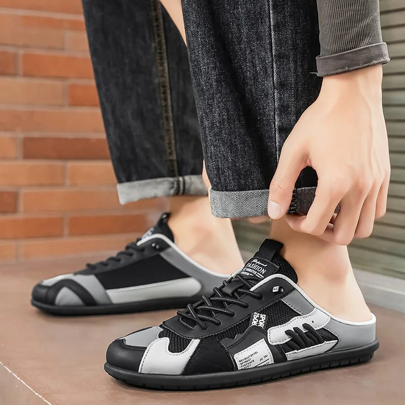 Men's Breathable Mesh Slip-On Mules Casual Summer Shoes