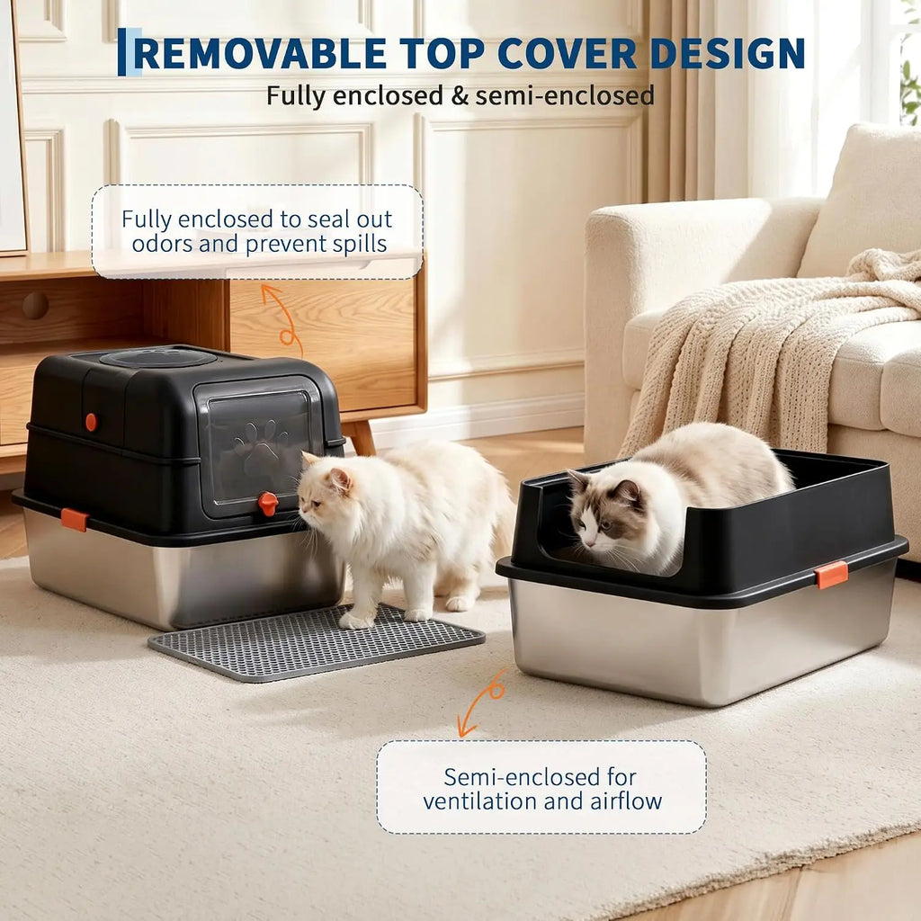 Non Stick Stainless Steel Cat Litter Box