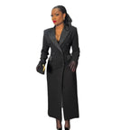Women's Double Breasted Notched Maxi Blazer Dress