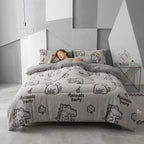 Floral Quilted Comforter and Thickened Lamb Fleece Blanket
