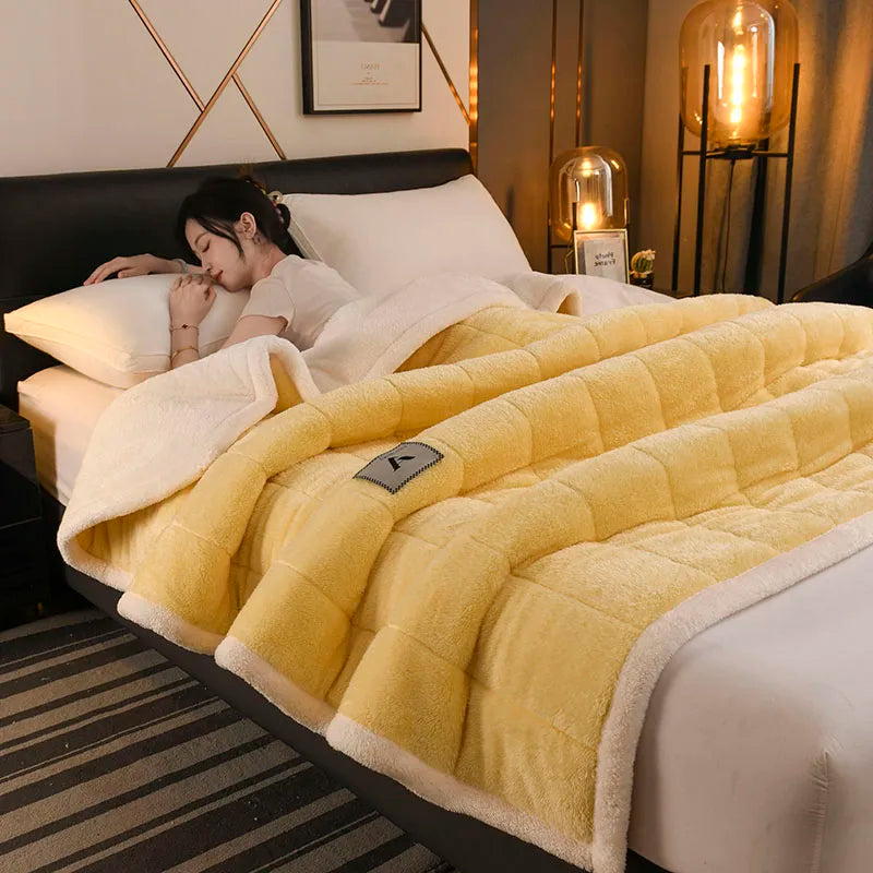 Thick Warm Milk Velvet Blanket and Soft Winter Plush Throw