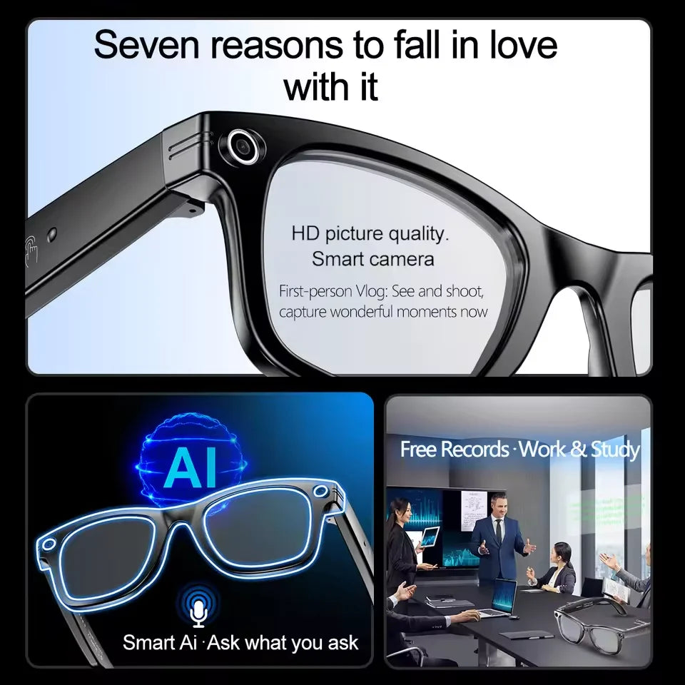 Men's AI Smart Glasses with Dual Camera and Bluetooth W610