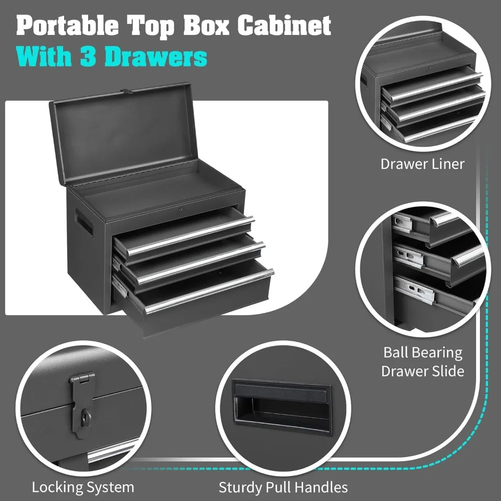 4 Drawer Rolling Tool Chest with Wheels and Lock Storage Cabinet