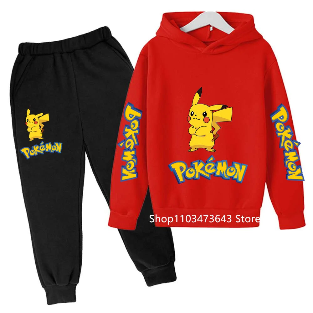 Kids' Cartoon Hoodie Sweatshirt Pants Two-Piece Set