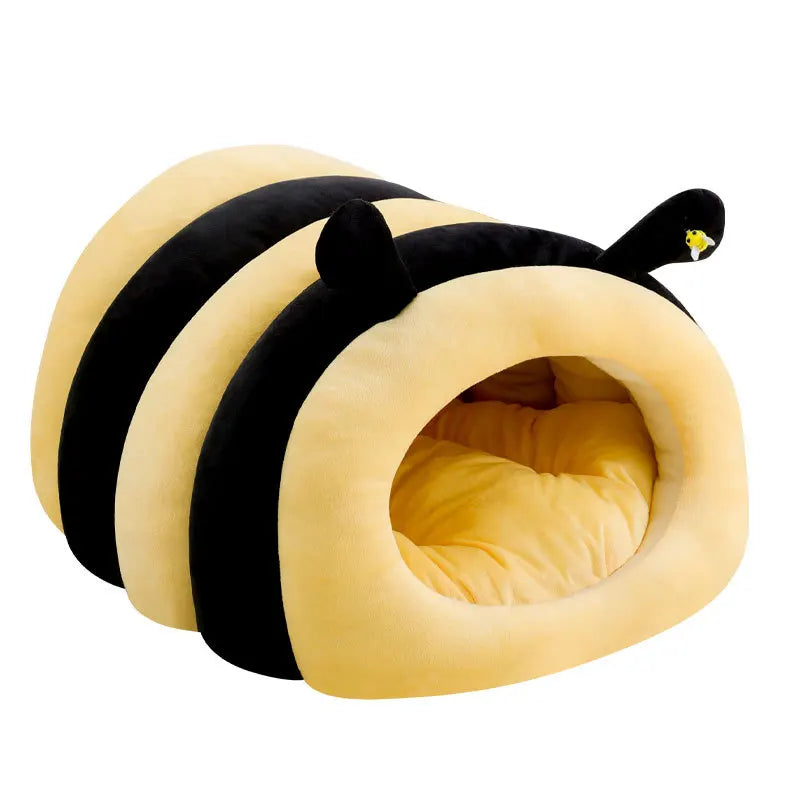 Cute Beehive Warm Enclosed Pet Cave Bed