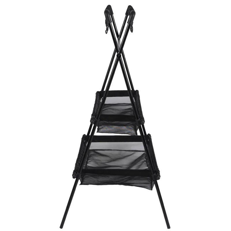 Folding Aluminum Camping Triangle Shelf with Hanging Hooks