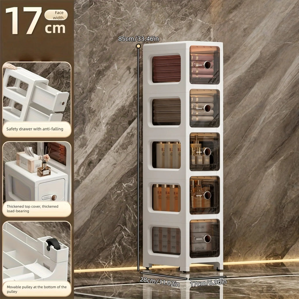 6.7 Inch Ultra Narrow Slit Storage Cabinet with Drawers