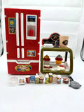 Kids' Pretend Play Kitchen Set with Spray Vapor Mini Fridge and Fast Food