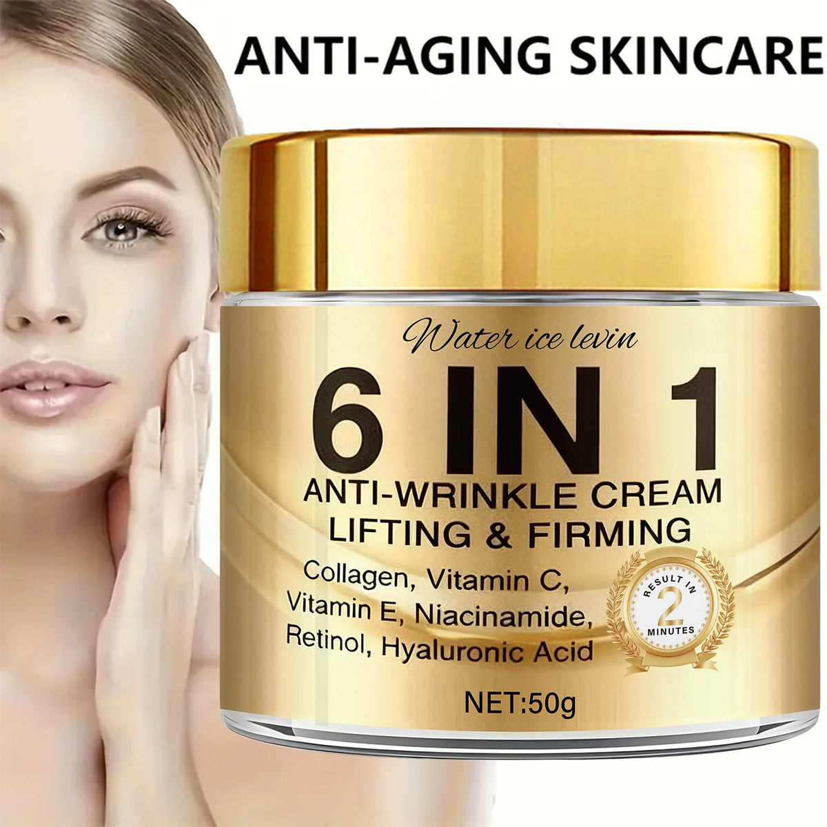 Unisex 6-in-1 Collagen Retinol Firming Anti-Wrinkle Face Cream WA-03-1185 1.8 oz