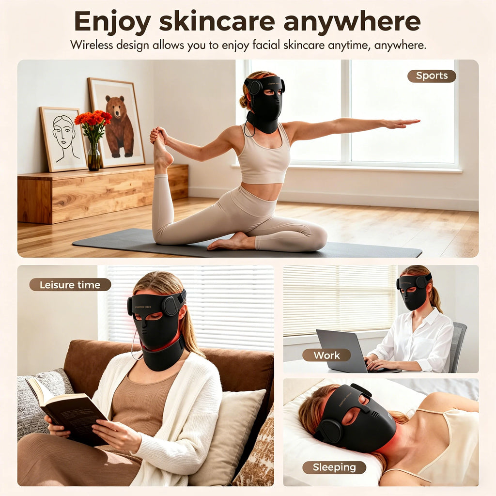 LED Photon Face and Neck Therapy Mask with Infrared