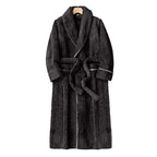 Unisex Thick Coral Fleece Warm Long Kimono Robe