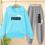 Kids' Letter Printed Hoodie Pants Two-Piece Set