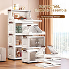 14.6in Foldable PP Plastic Storage Cabinet and Rolling Organizer