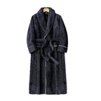 Unisex Thick Coral Fleece Warm Long Kimono Robe