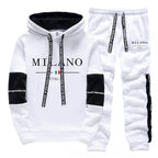 Men's Casual Printed Hoodie and Jogger Pants Tracksuit Set