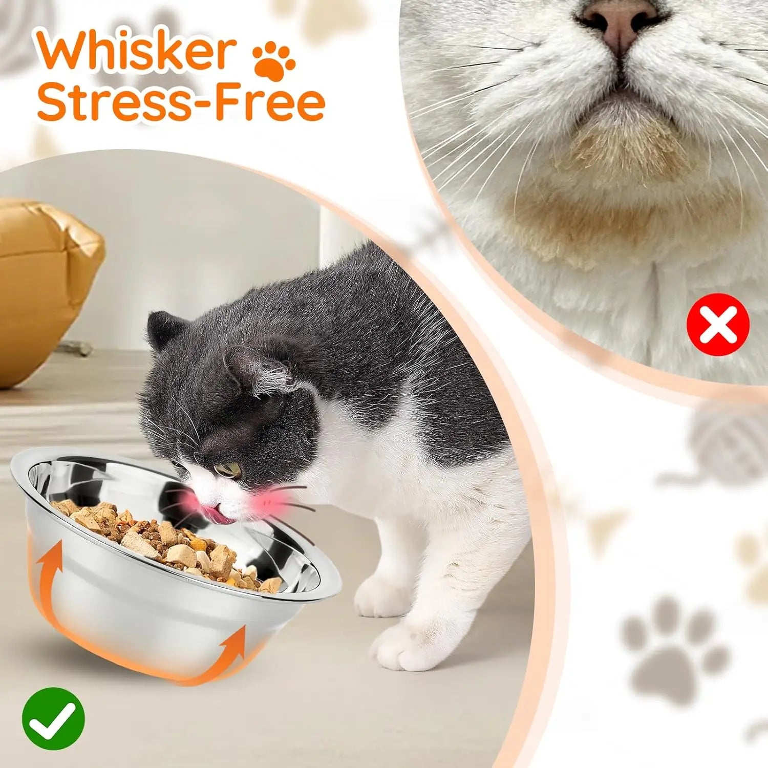 Elevated Wood Cat Feeder with 3 Stainless Steel Bowls