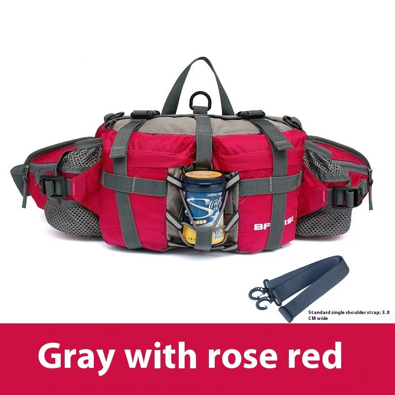 Waterproof Hiking Waist Bag with Reflective Strip and 1.3-Gallon Capacity