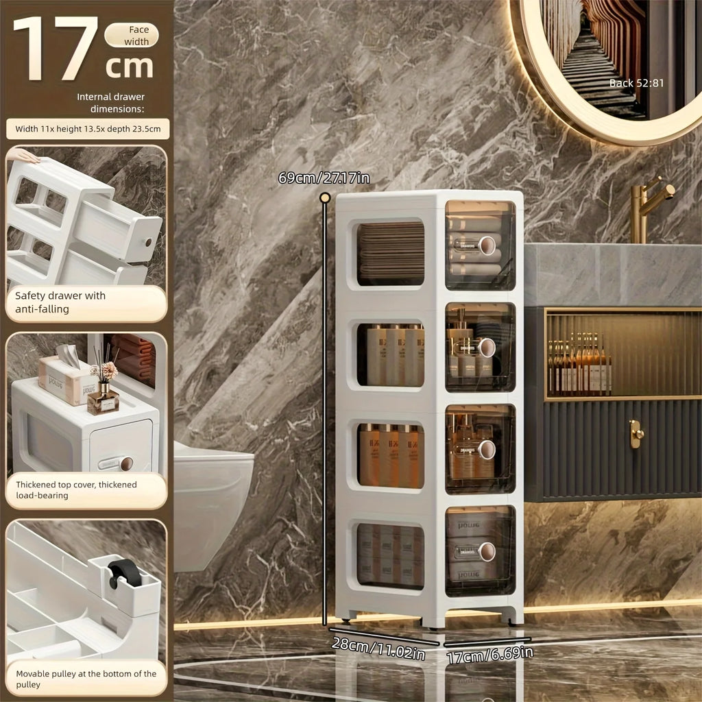 6.7 Inch Ultra Narrow Slit Storage Cabinet with Drawers
