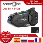 Motorcycle Helmet Bluetooth Intercom and 1080P Dash Cam Headset