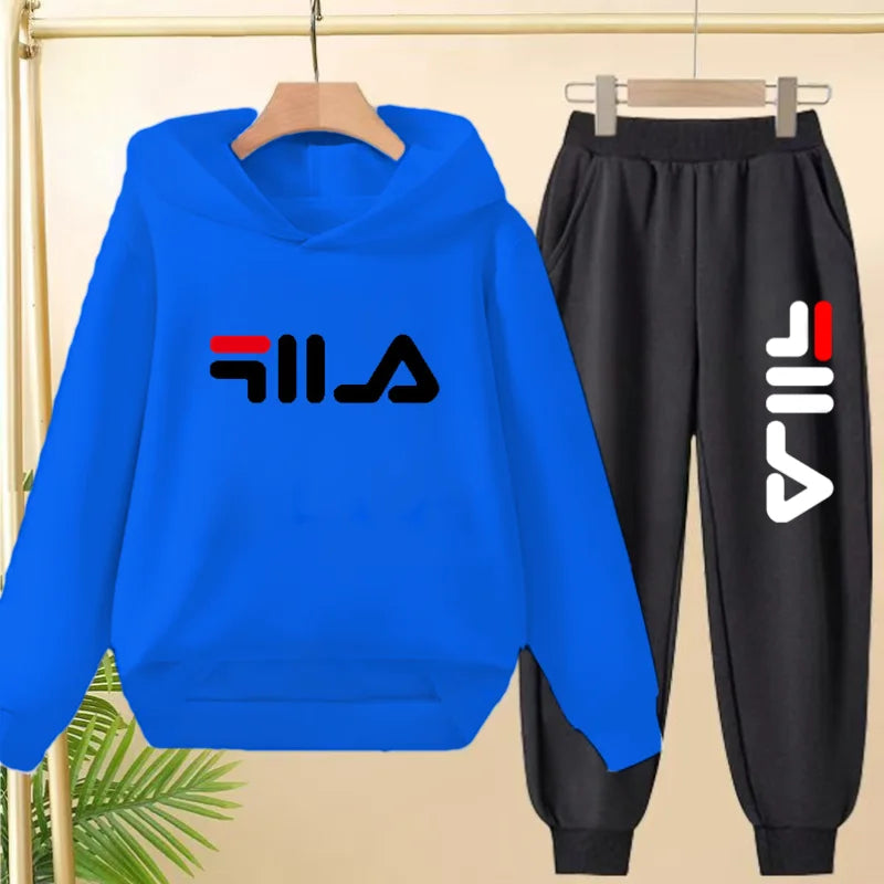 Kids' Pullover Hoodie Sweatshirt Pants Two-Piece Set
