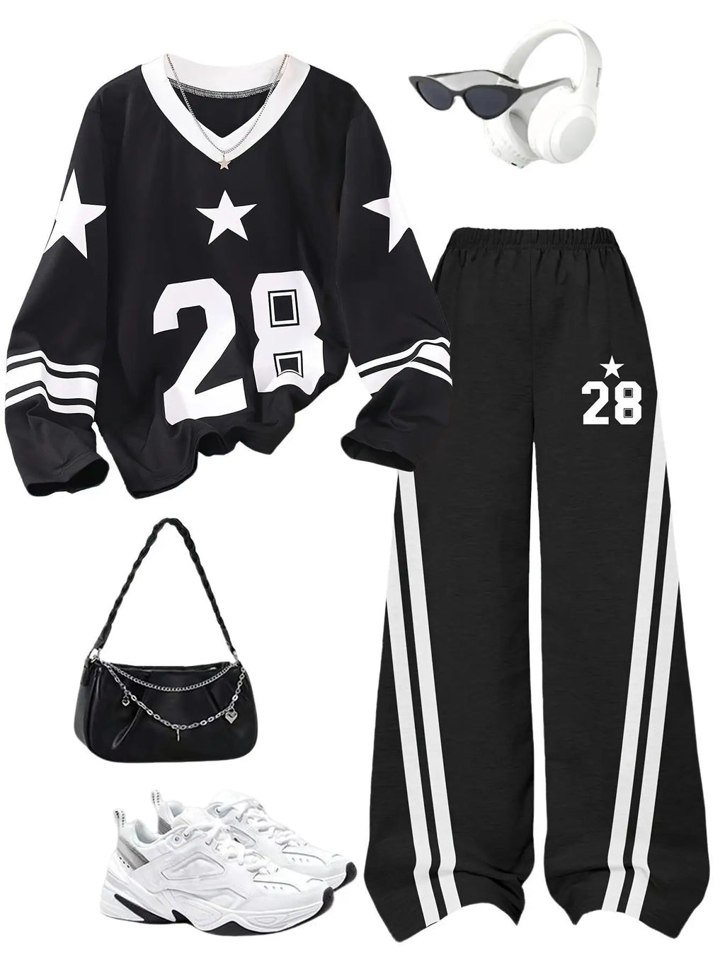 Girls' Digital Print Long Sleeve Top Pants Two-Piece Set