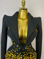 Women's Sexy Sparkly Crystal Pearls Mini Dress