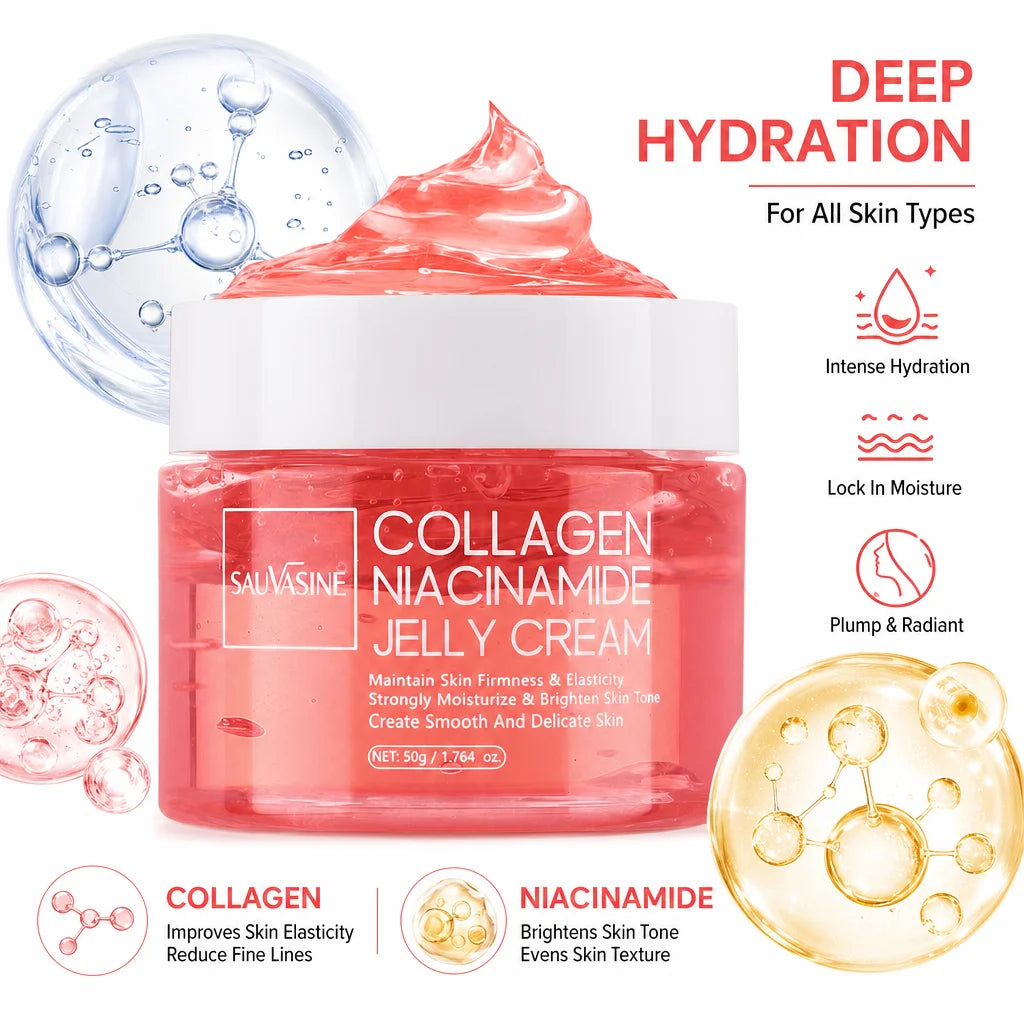 Unisex Collagen & Niacinamide Glow Hydrating Jelly Face Cream