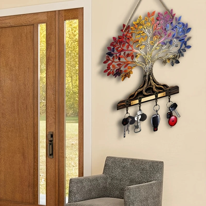 Tree of Life Wooden Wall Key Hanger and Hanging Decoration