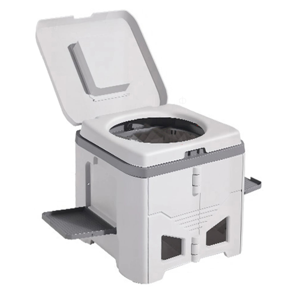 Portable Folding Camping Toilet with Lid and 330-lb Load Capacity