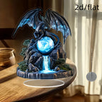 Retro Bohemian Dragon Crystal Ball Flat Acrylic Plaque and Tabletop Ornament