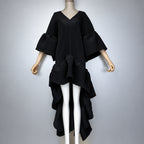 Women's Pleated Solid Kaftan Maxi Dress