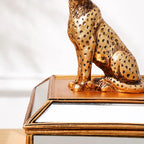 Gold Leopard Resin Jewelry Storage Box and Tabletop Ornament