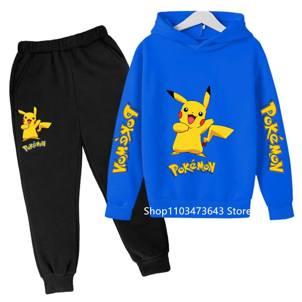 Kids' Cartoon Hoodie Sweatshirt Pants Two-Piece Set