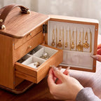 Solid Wood Multi-Layer Jewelry Storage Box and Organizer