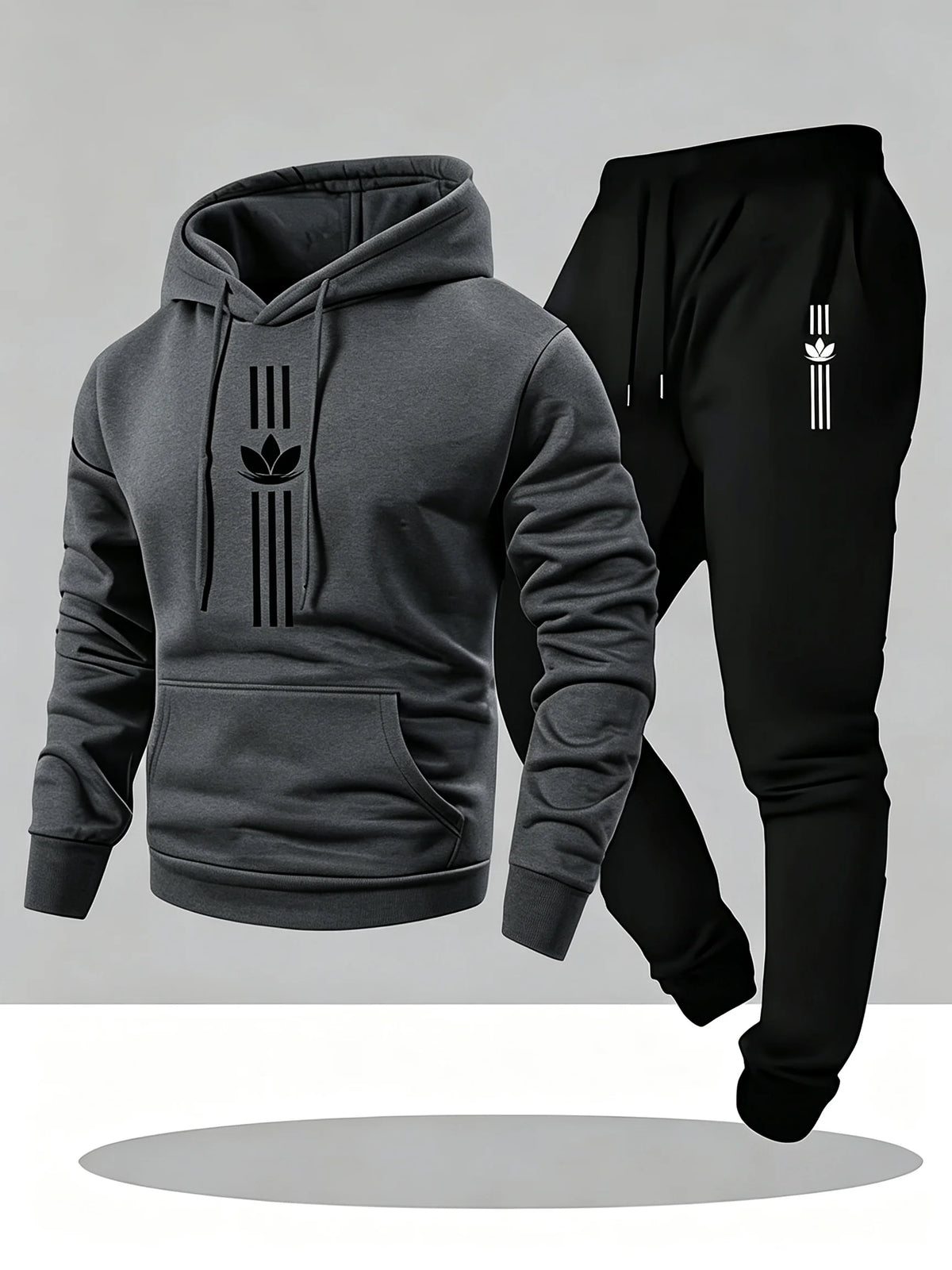 Men's Casual Hoodie and Sweatpants Two Piece Tracksuit Set