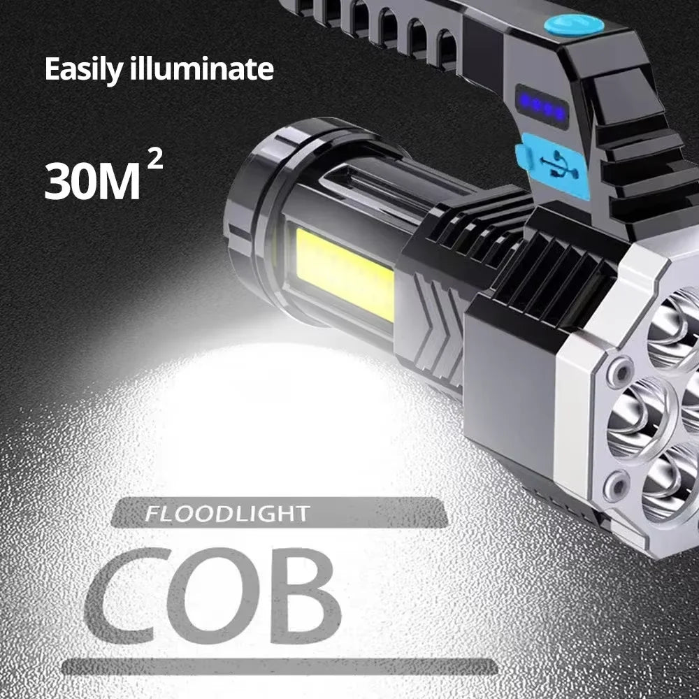 Rechargeable LED Flashlight with COB Side Light