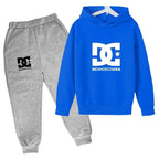 Kids' Casual Simple Print Hoodie Pants Two-Piece Set