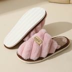 Winter Warm Plush Women's Slippers Soft Flat Indoor Bedroom Shoes