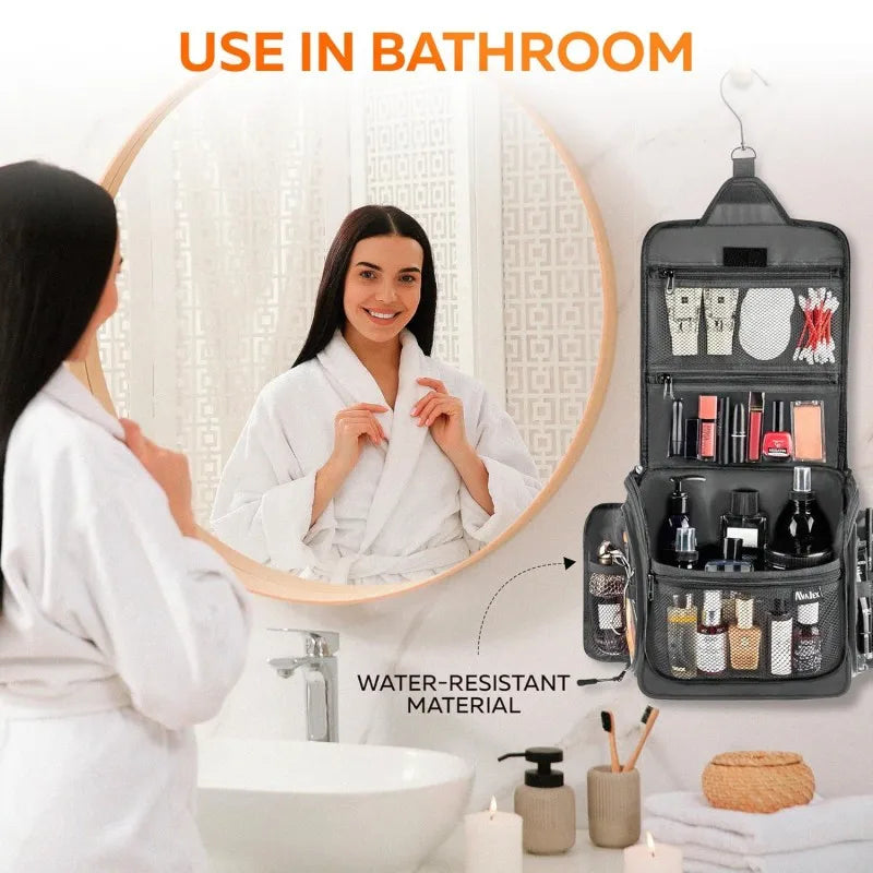 Large Hanging Toiletry Bag with 360° Swivel Hook
